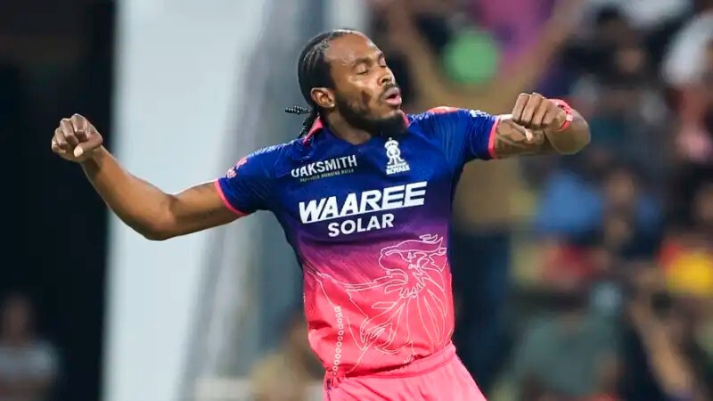 Jofra Archer in the SRH vs RR eliminator Jofra Archer in the SRH vs RR eliminator