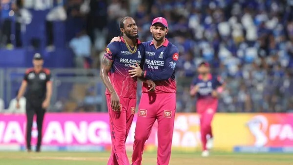 Jofra Archer in the RR vs MI match Jofra Archer in the RR vs MI match