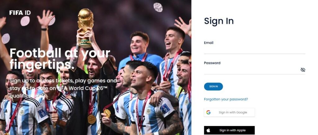 FIFA World Cup 2026 Sign-In Page FIFA World Cup Sign-In Page