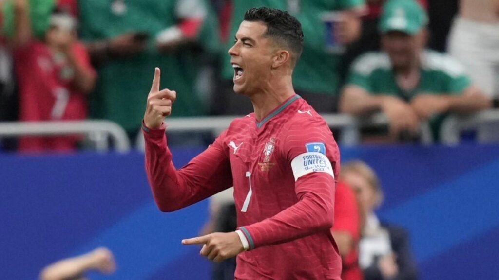 Ronaldo celebrating after creating world Cup history Ronaldo celebrating after creating world Cup history