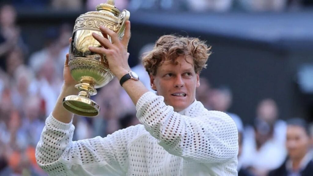 Jannik Sinner with the Wimbledon 2026 Trophy Jannik Sinner with the Wimbledon 2026 Trophy