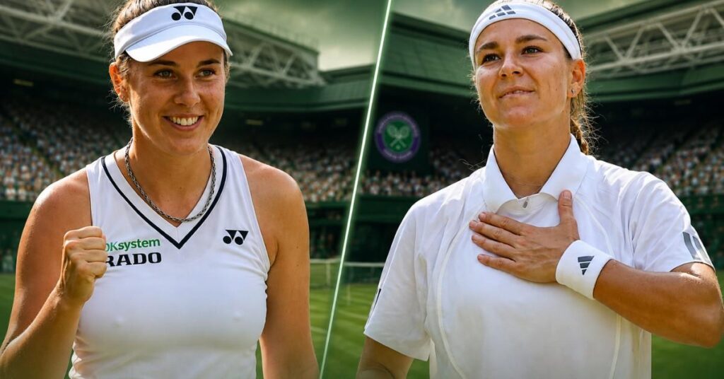 Karolína Muchová and Linda Nosková in action during Wimbledon 2026 ahead of their Ladies' Singles Final.