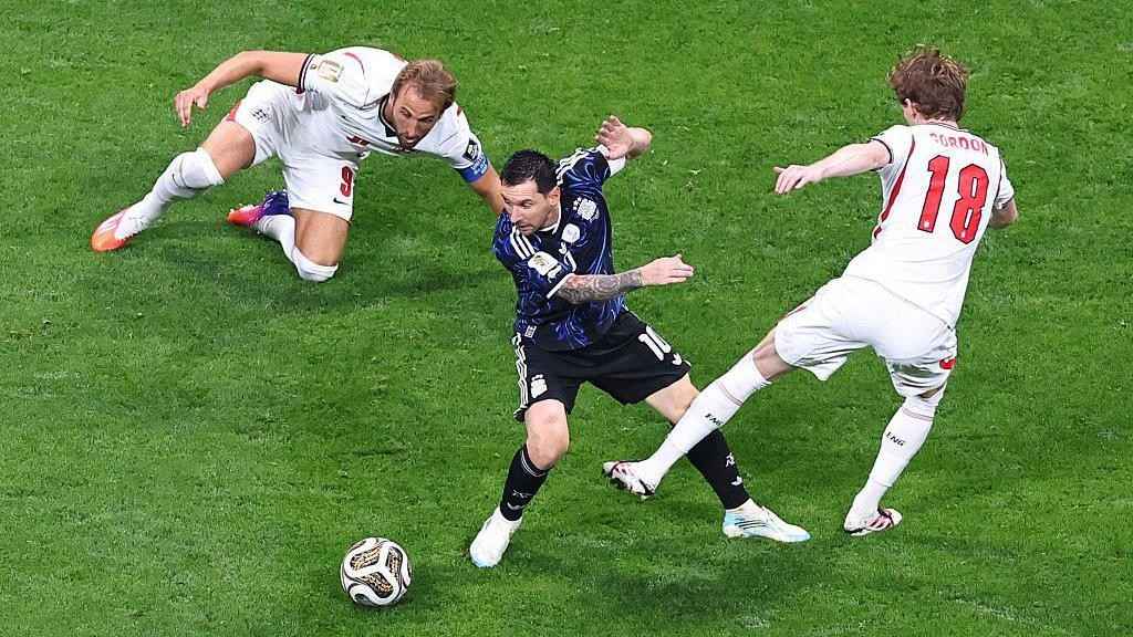 Lionel Messi using his attacking strategies in the FIFA 2026 Match against England Lionel Messi using his attacking strategies in the FIFA 2026 Match against England