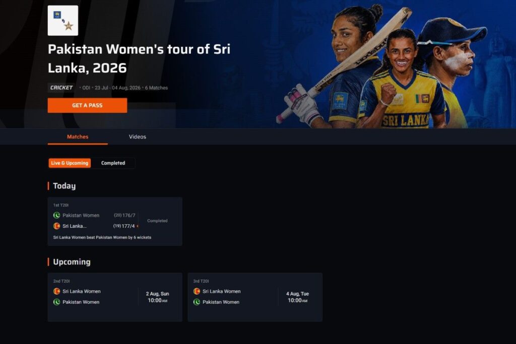 Fancode page of Pakistan Women's Tour of Sri Lanka Fancode page of Pakistan Women's Tour of Sri Lanka