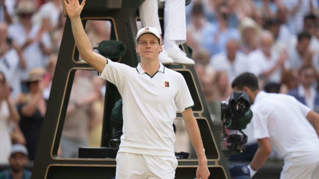 Jannik Sinner after winning the Wimbledon 2026 Semifinal Jannik Sinner after winning the Wimbledon 2026 Semifinal