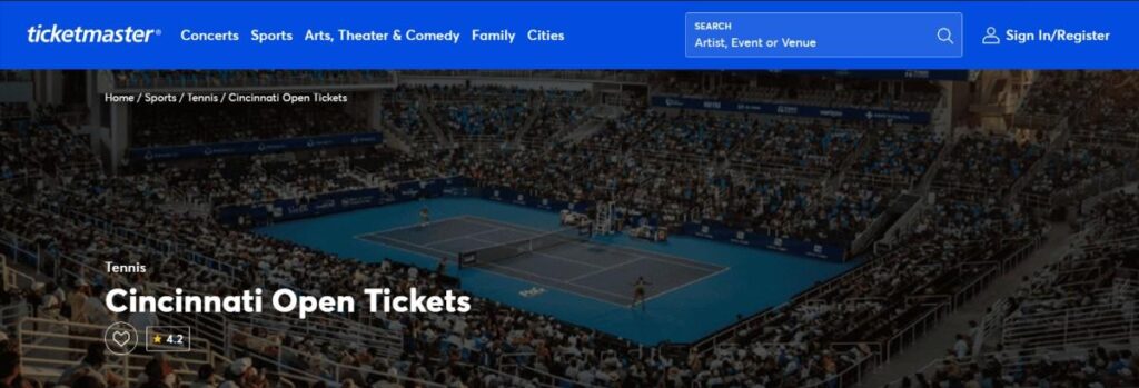 Ticketmaster Website for the Cincinnati Open 2026 Ticketmaster Website for the Cincinnati Open 2026