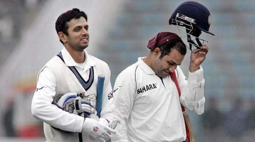 Virender Sehwag and Rahul Dravid in the Test Match in Lahore in 2006 Virender Sehwag and Rahul Dravid in the Test Match in Lahore in 2006