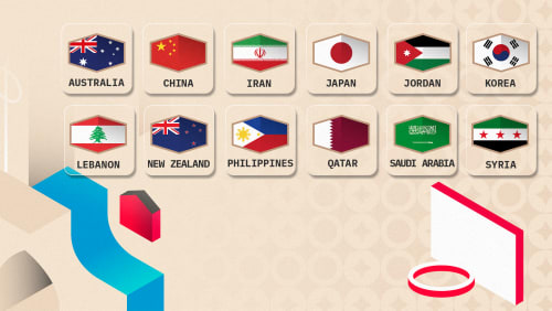 The 12 Team Logos of FIBA World Cup 2027 Asian Qualifiers Window 4 The 12 Team Logos of FIBA World Cup 2027 Asian Qualifiers Window 4