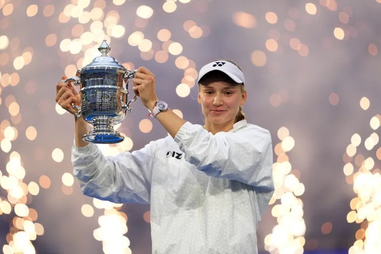Elena Rybakina with the US Open 2026 Women's Singles final trophy Elena Rybakina with the US Open 2026 Women's Singles final trophy