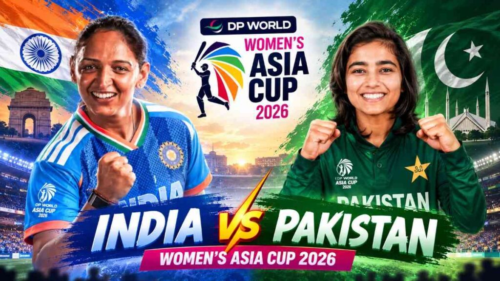 India vs Pakistan Women’s Asia Cup 2026 featuring Harmanpreet Kaur and Fatima in team jerseys. India vs Pakistan Women’s Asia Cup 2026 featuring Harmanpreet Kaur and Fatima in team jerseys.