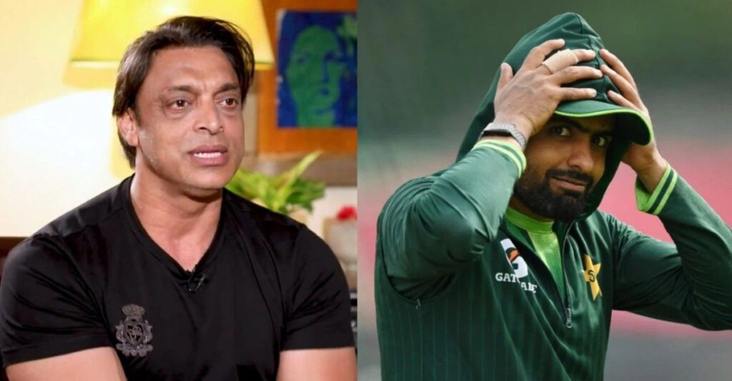 Split Image of Shoaib Akhtar and Babar Azam