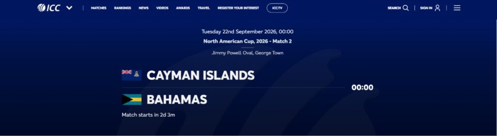 ICC Match Centre- Key Platform To Follow North American Cup 2026 ICC Match Centre- Key Platform To Follow North American Cup 2026