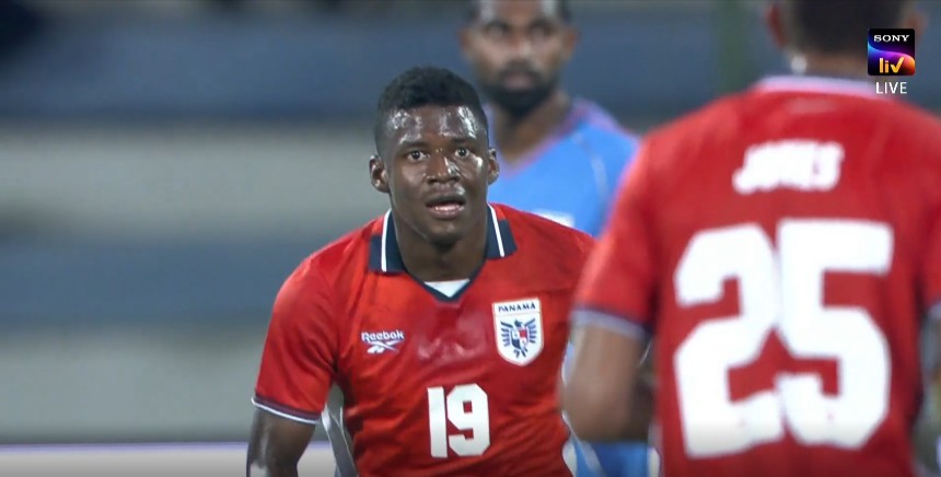 Omar Valencia, after scoring a goal in the India vs Panama Football Friendly Omar Valencia, after scoring a goal in the India vs Panama Football Friendly