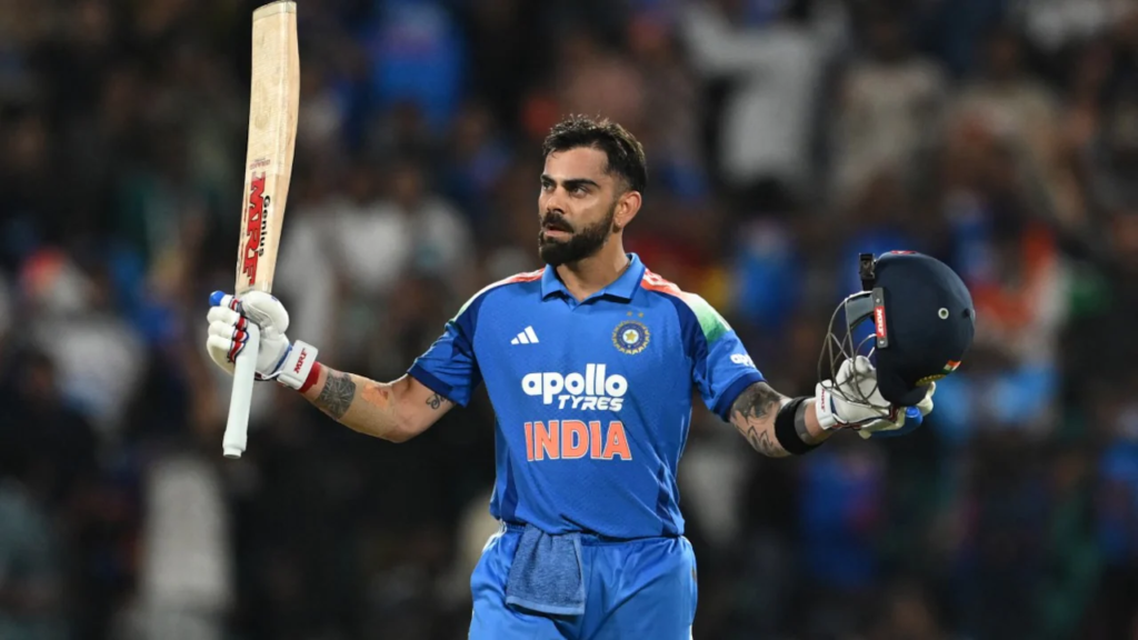 Virat Kohli after hitting a century in West Indies vs India 1st ODI Virat Kohli after hitting a century in West Indies vs India 1st ODI