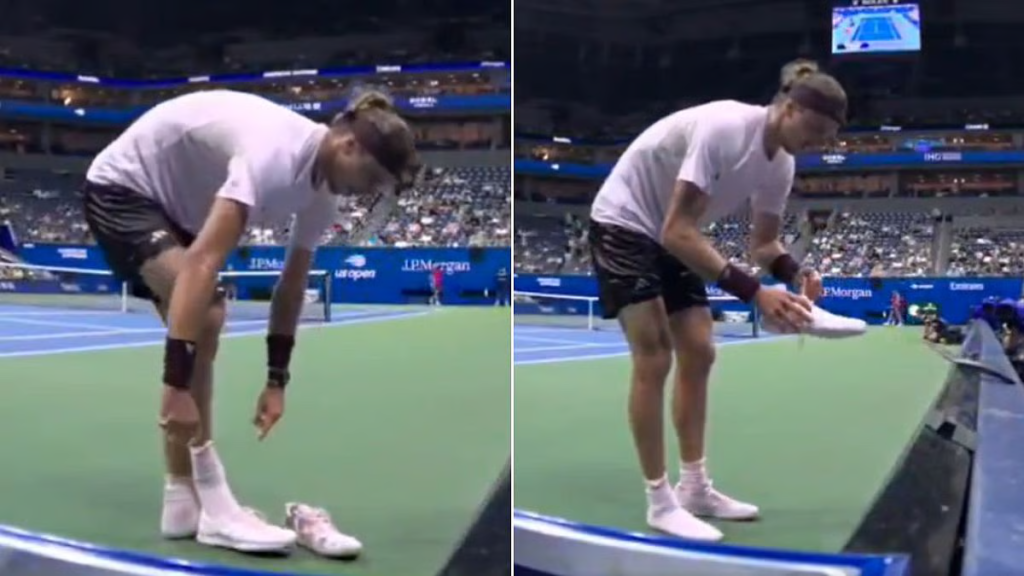 Zverev’s Unusual Shoe Change During the US Open 2026 Match Zverev’s Unusual Shoe Change During the US Open 2026 Match