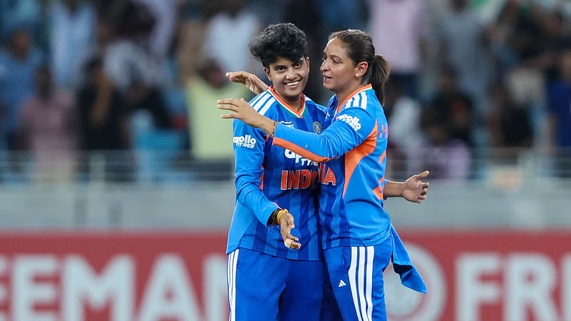Prema Rawat celebrating with Harmanpreet Kaur after taking a wicket in the India vs Pakistan Women Asia Cup 2026 Clash Prema Rawat celebrating with Harmanpreet Kaur after taking a wicket in the India vs Pakistan Women Asia Cup 2026 Clash