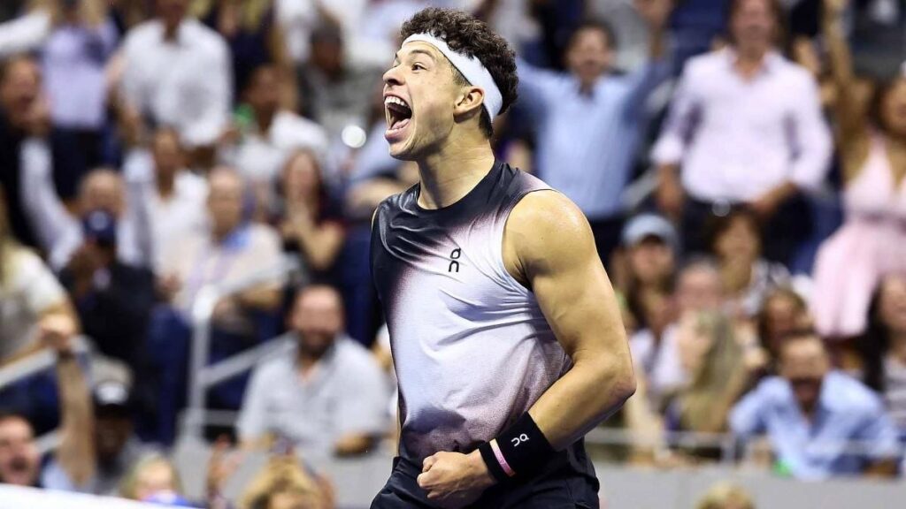 Ben Shelton after defeating Alcaraz in the US Open 2026 Quarterfinal Ben Shelton after defeating Alcaraz in the US Open 2026 Quarterfinal
