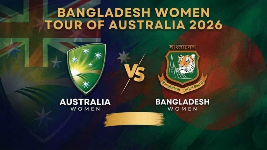 Graphic Illustration of Bangladesh Women Tour of Australia 2026 Graphic Illustration of Bangladesh Women Tour of Australia 2026