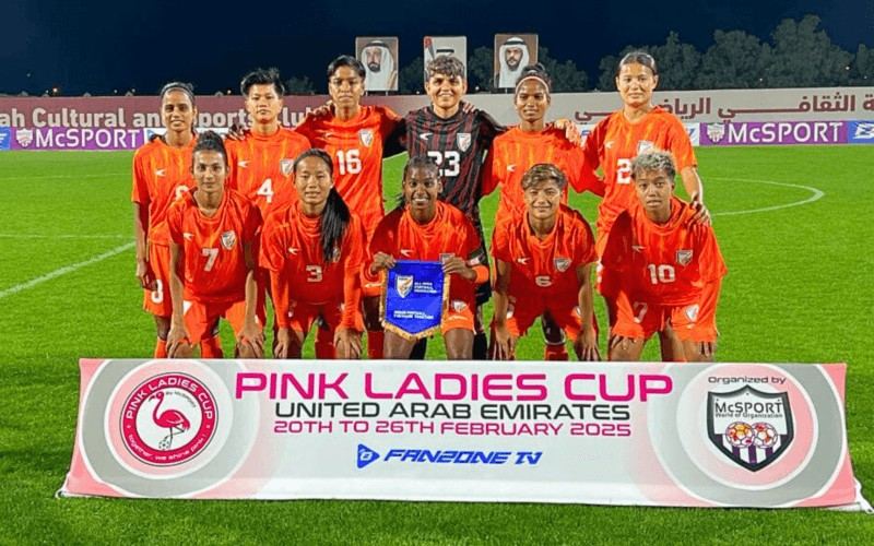 Russia's women's football team after winning match against India in 2025 Russia's women's football team after winning match against India in 2025