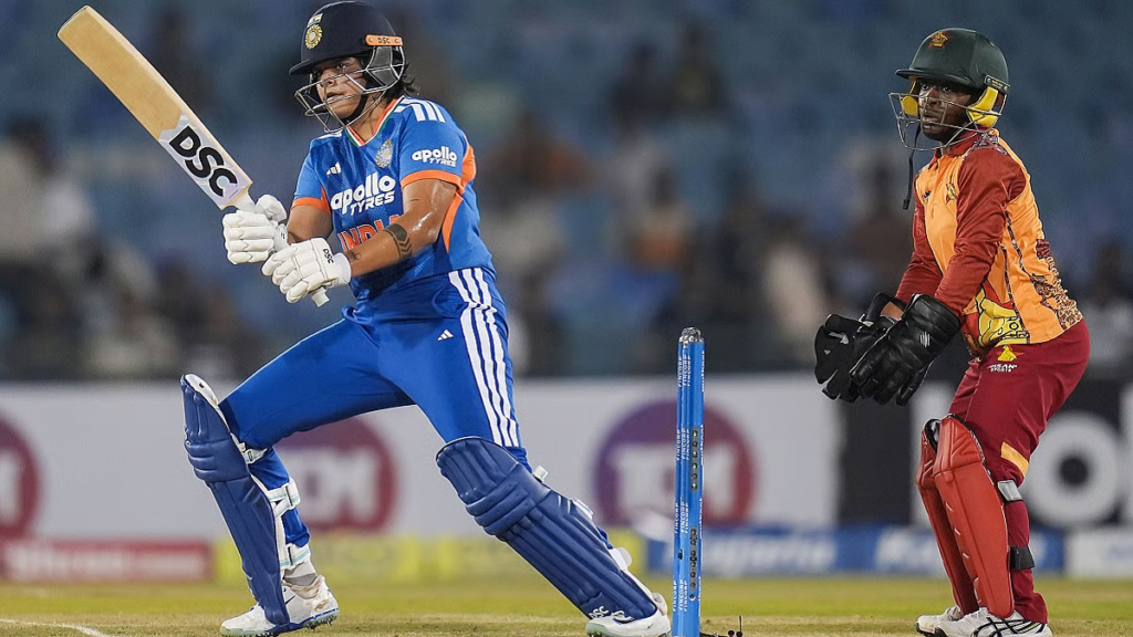Shafali Verma smashing in the third T20I against Zimbabwe Shafali Verma smashing in the third T20I against Zimbabwe