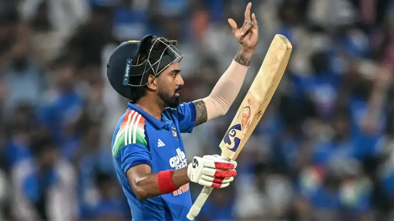 KL Rahul after scoring a century in IND vs WI 3rd ODI KL Rahul after scoring a century in IND vs WI 3rd ODI