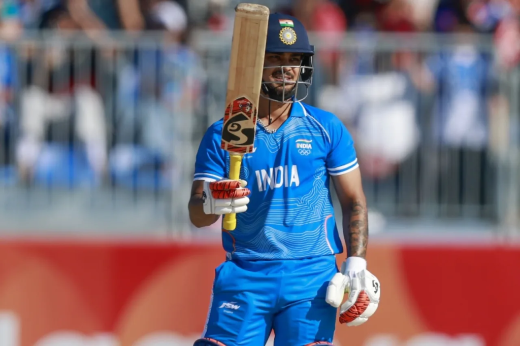 Ishan Kishan, after scoring a half- century in India vs Sri Lanka Asian Games 2026 Semi-Final Ishan Kishan, after scoring a half- century in India vs Sri Lanka Asian Games 2026 Semi-Final