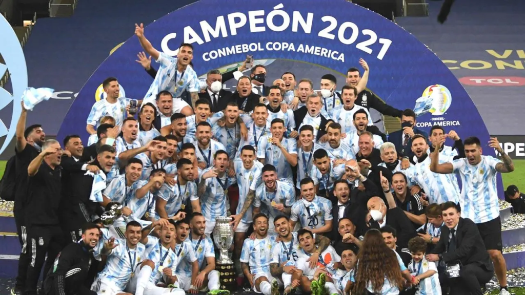 Argentina Team after winning the 2021 Copa América. Argentina Team after winning the 2021 Copa América.